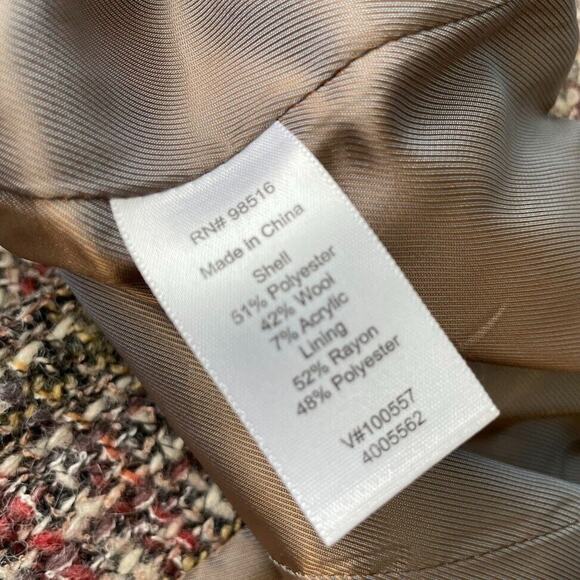 Wool Tweed Blazer Size 8 Light Academia Jacket Career Preppy Neutral Heritage - Picture 9 of 10